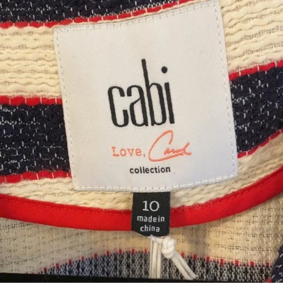 CAbi Navy and White Striped Blazer NWT - Picture 8 of 11